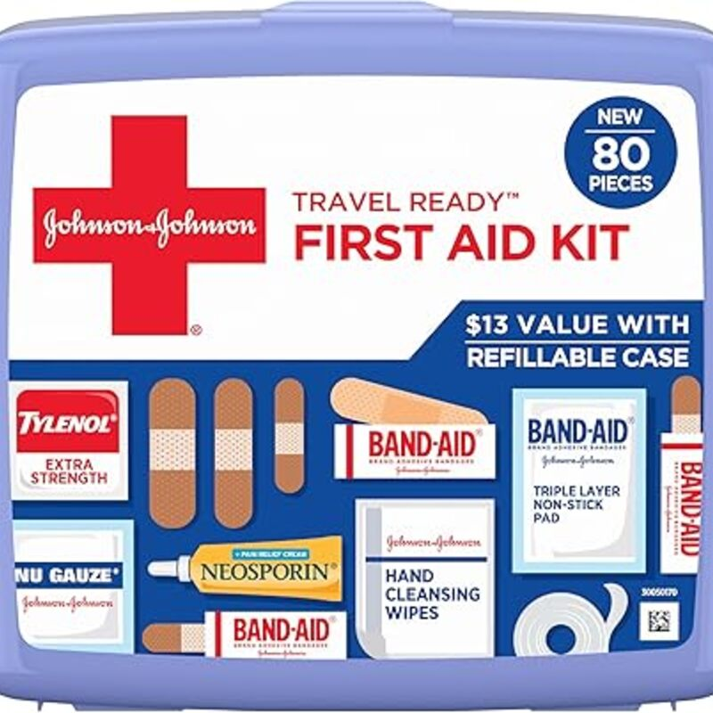 BAND-AID Brand Travel Ready Portable Emergency First Aid Kit