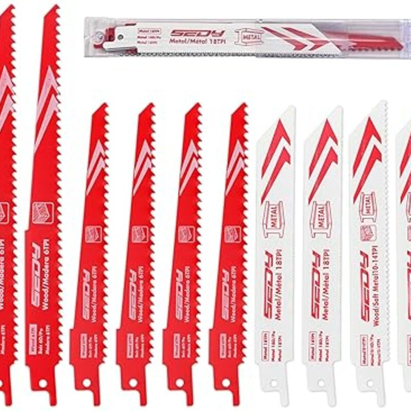 10-Piece Ultimate Reciprocating Saw Blade Set, Premium 6 & 8