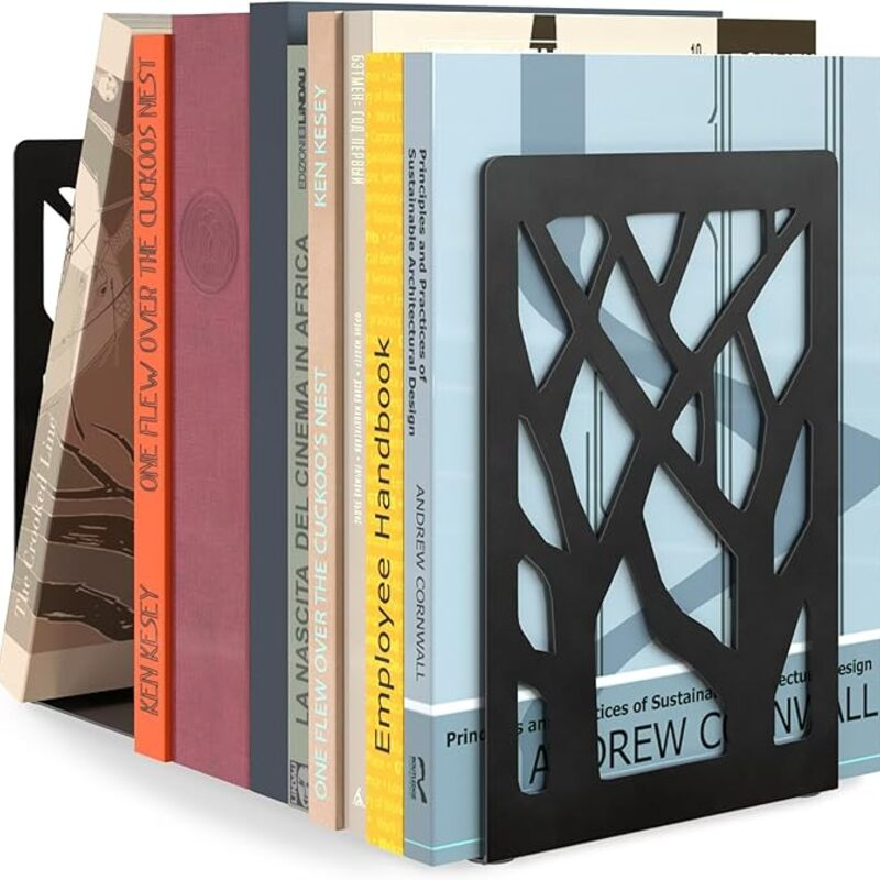 MaxGear Book Ends Tree Design Modern Bookends for Shelves,