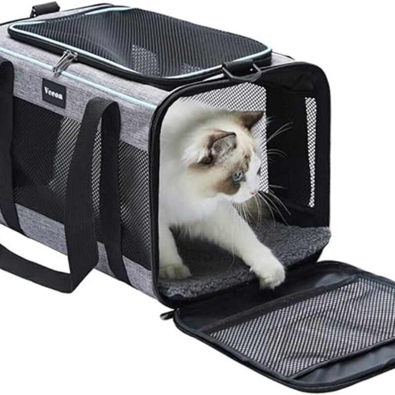 Vceoa 17.5x11x11 Inches Cat, Dog Carrier for Pets Up to 16