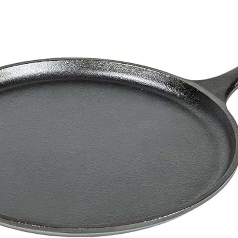 Lodge L9OG3 Cast Iron Round Griddle, Pre-Seasoned, 10.5-inch