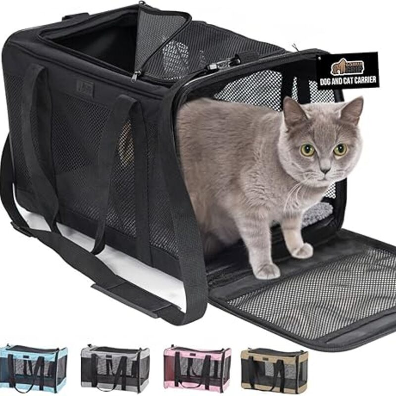 GORILLA GRIP Cat Carrier Travel Bag Up to 15 Lbs, Soft
