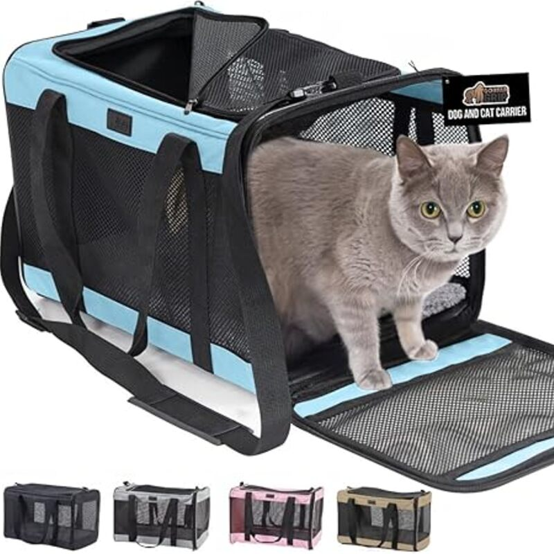GORILLA GRIP Cat Carrier Travel Bag Up to 15 Lbs, Soft