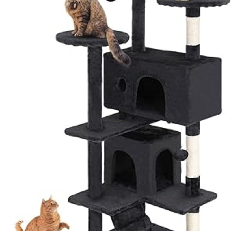 FDW | 54" Cat Tree Tower | Dark Gray | Multi-Level Indoor