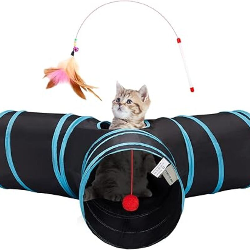 Tempcore Pet Cat Tunnel Tube Cat Toys 3 Way Collapsible,