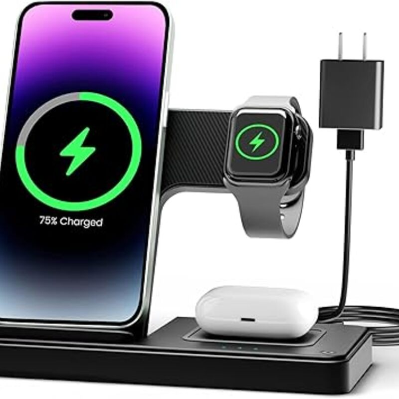 Wireless Charger iPhone Charging Station: 3 in 1 Charger