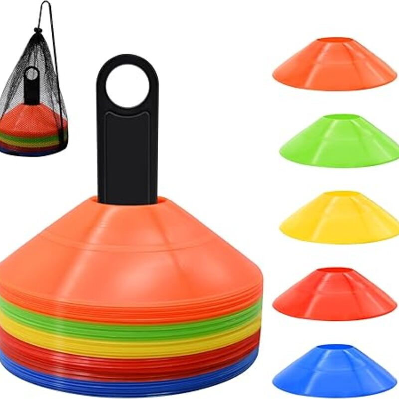 25/50/100pcs Disc Cones, Agility Soccer Cones with Carry Bag