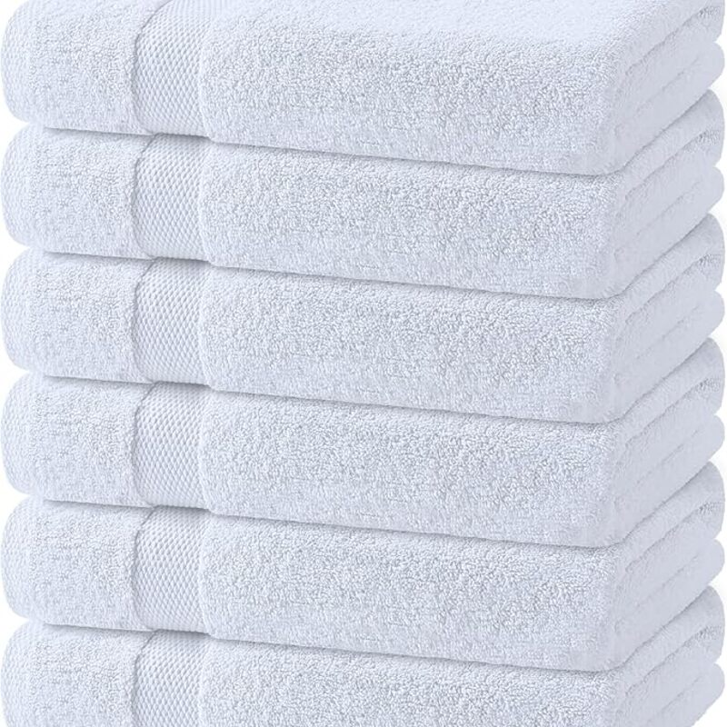 Wealuxe White Bath Towels 24x50 Inch, 6 Pack - Extra