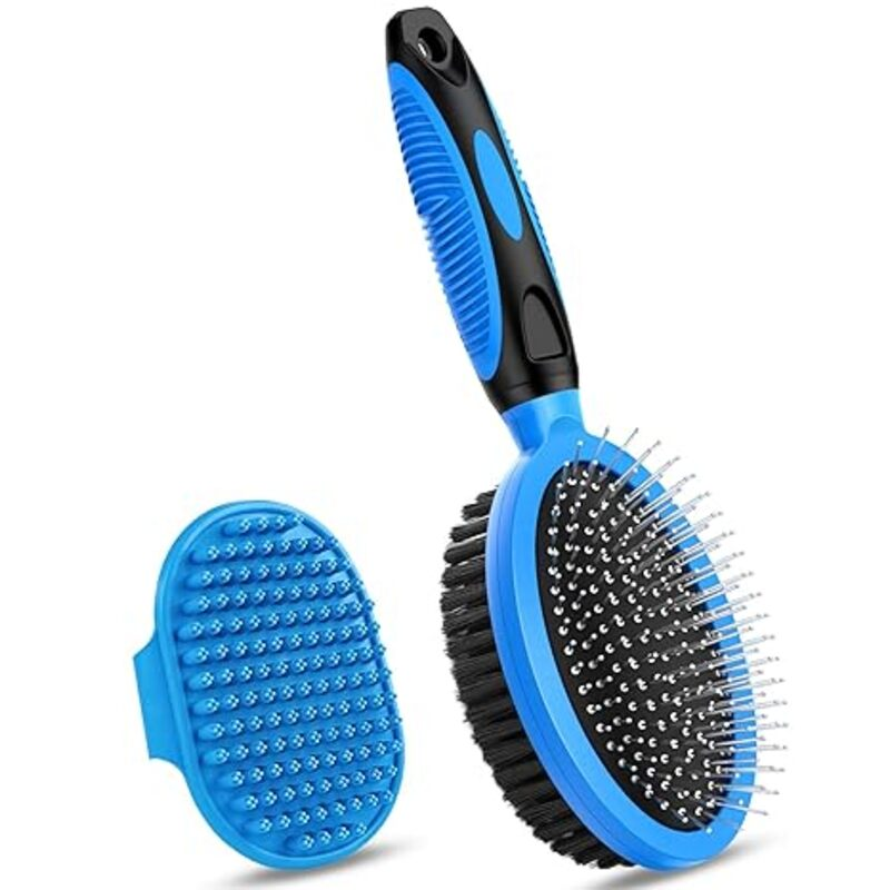 2PCS Pet Grooming Tools - Double-Sided Brush for Shedding