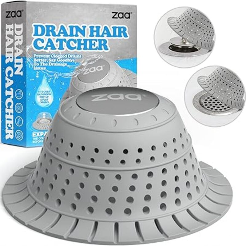 zaa Bathtub Drain Hair Catcher, Premium Silicone Shower Hair