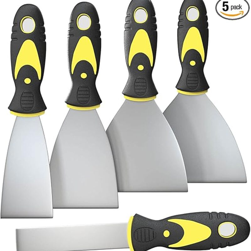 5Pcs Putty Knife, Set, 1" 2" 3" 4" 5" Scraper, Spackle
