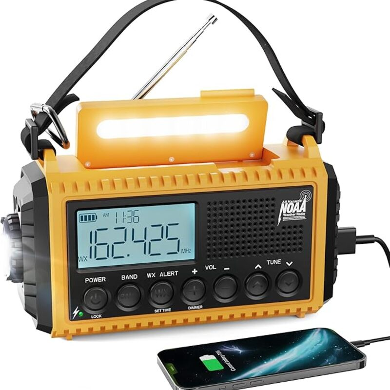 Raynic Emergency Radio, 5000mAh/18500mWh Weather Radio,
