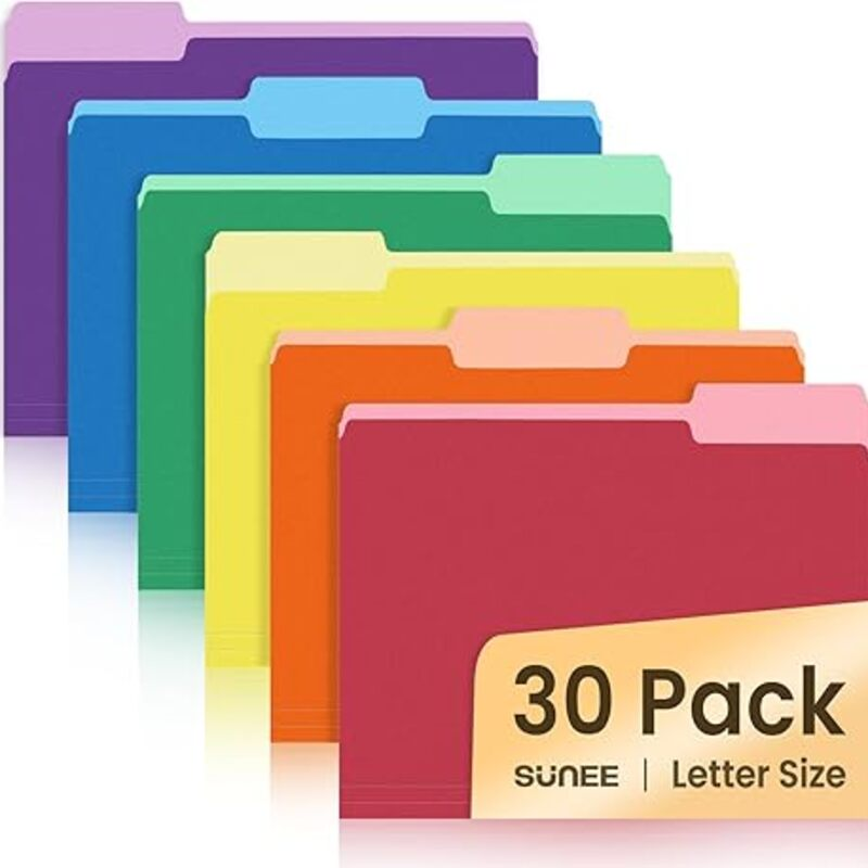 SUNEE File Folders, 30 Pack Manilla Folders 8.5 x 11,