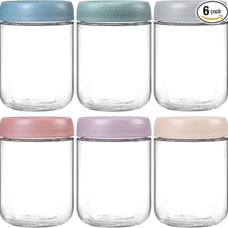 NETANY 6-pack 16 oz Overnight Oats Containers with Lids,