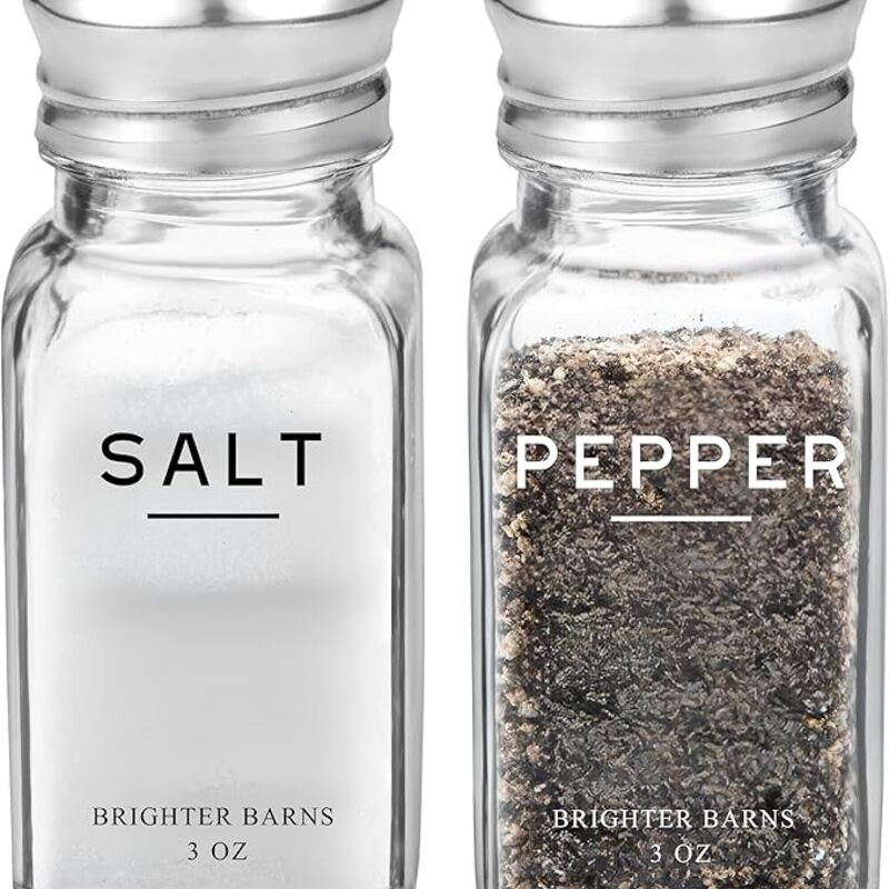 Glass Salt and Pepper Shakers Set by Brighter Barns - Modern