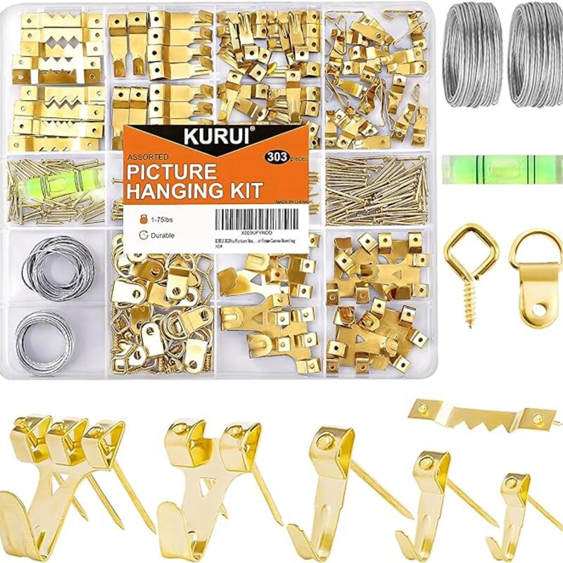KURUI 303Pcs Picture Hanging Kit, Picture Hangers Assorted