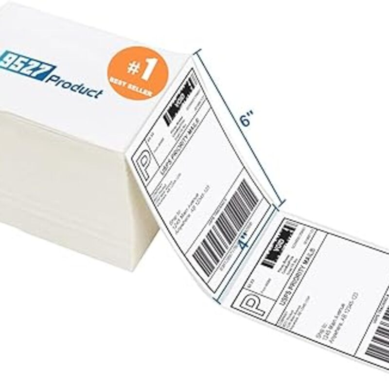 9527 Product Fanfold 4 x 6 Direct Thermal Labels White