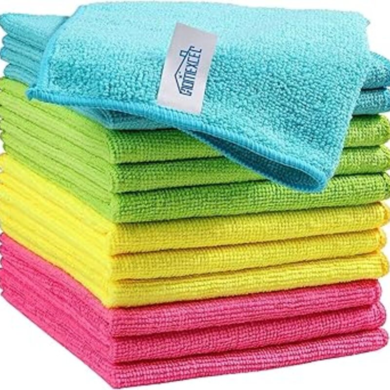 HOMEXCEL Microfiber Cleaning Cloth,12 Pack Cleaning Rags,