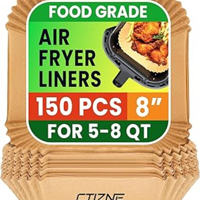 Air Fryer Liners Disposable, 150Pcs 8" Square [Food Grade