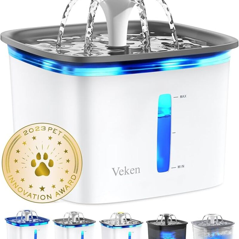 Veken Innovation Award Winner 95oz/2.8L Pet Fountain,
