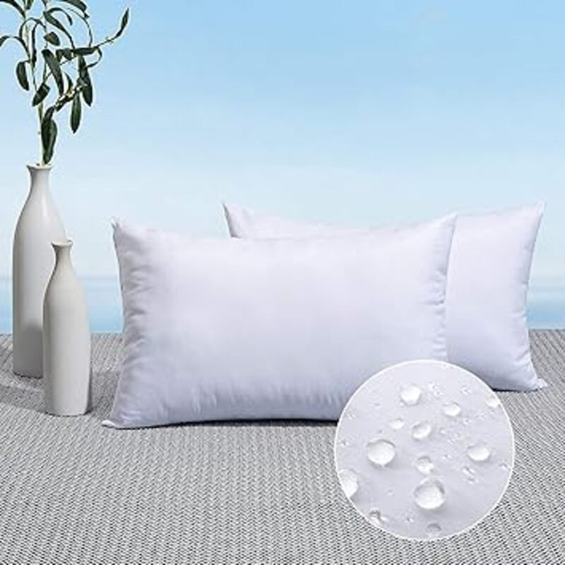 MIULEE Pack of 2 12x20 Outdoor Pillow Inserts, Outdoor Throw