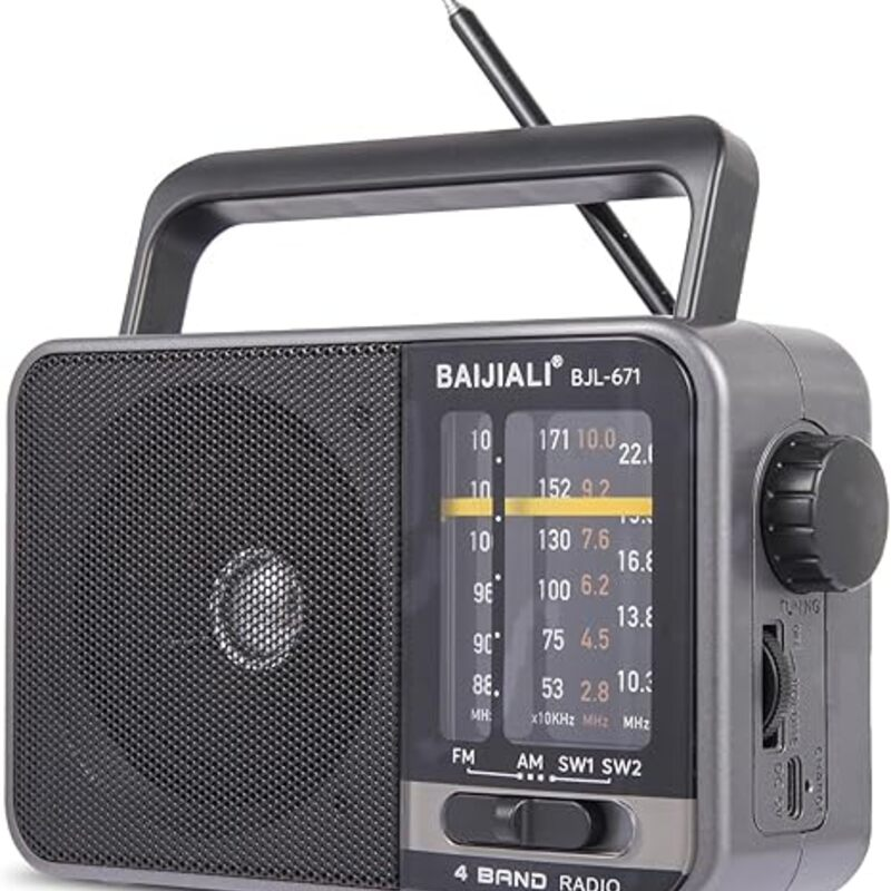 Portable AM/FM Transistor Radio with Loud Speaker, Battery