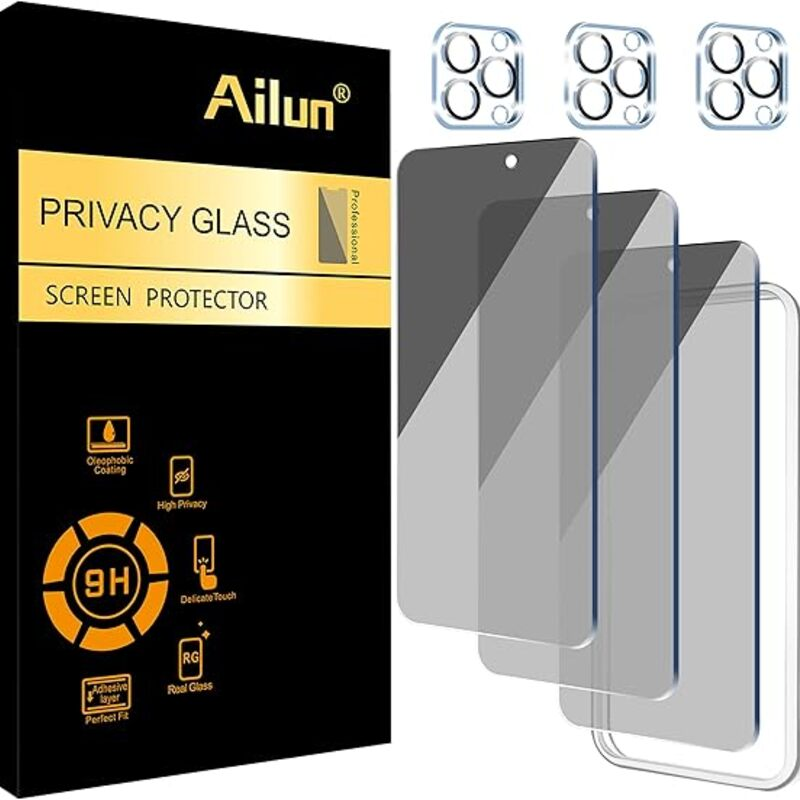 Ailun 3Pack Privacy Screen Protector for iPhone 15 Pro Max