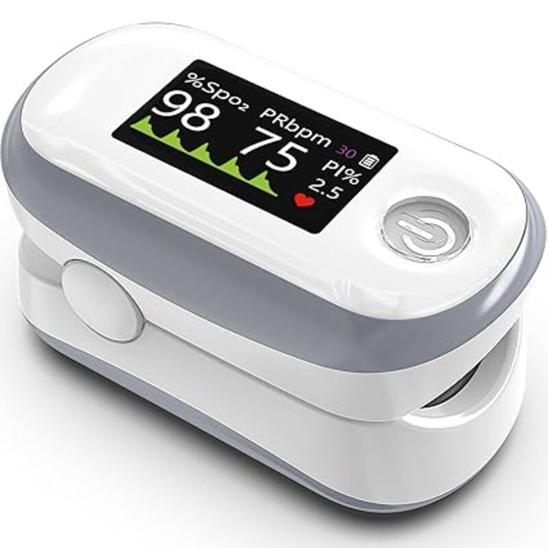 Pulse Oximeter, 4 Color OLED Display Oxygen Monitor