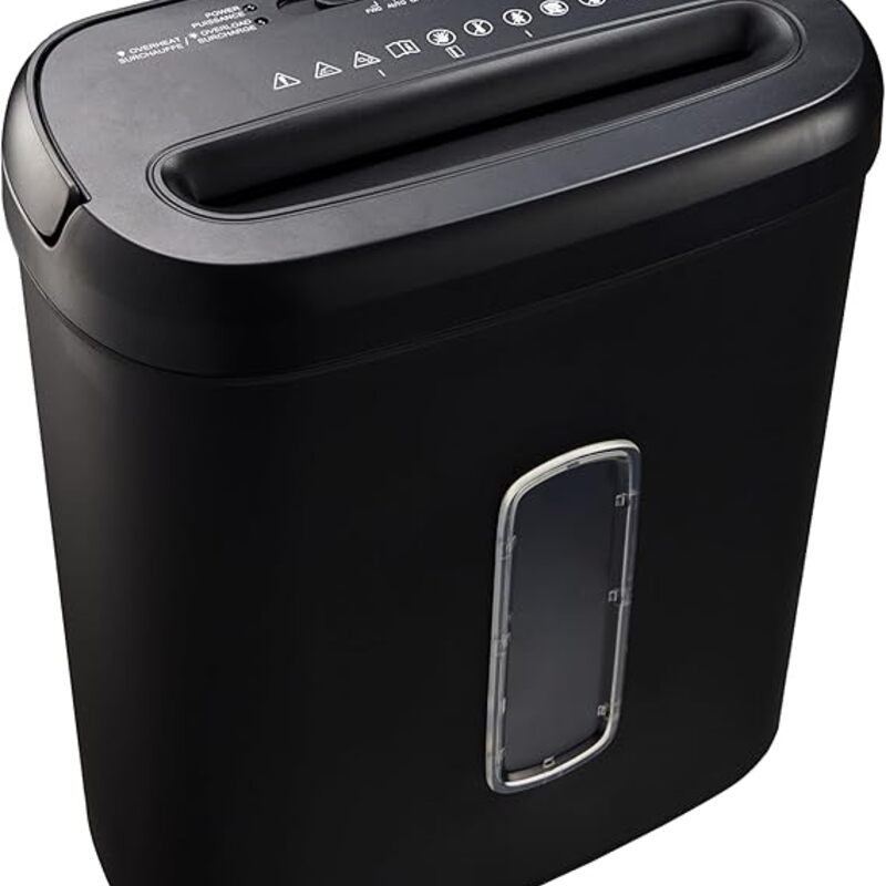 Amazon Basics 8-Sheet Cross Cut Paper Shredder and Credit