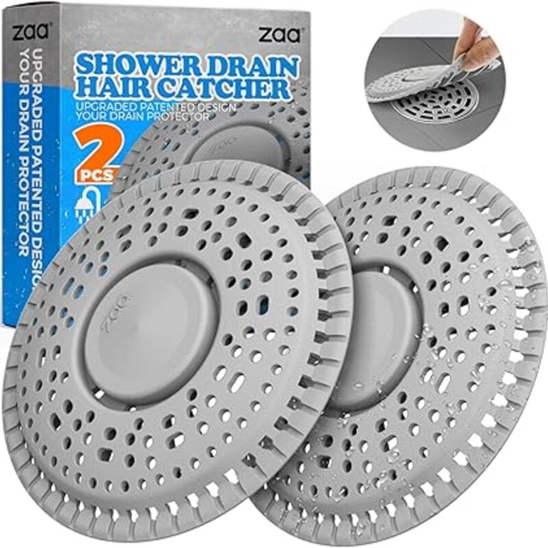zaa Shower Drain Hair Catcher, 2 Pack Premium Silicone Drain