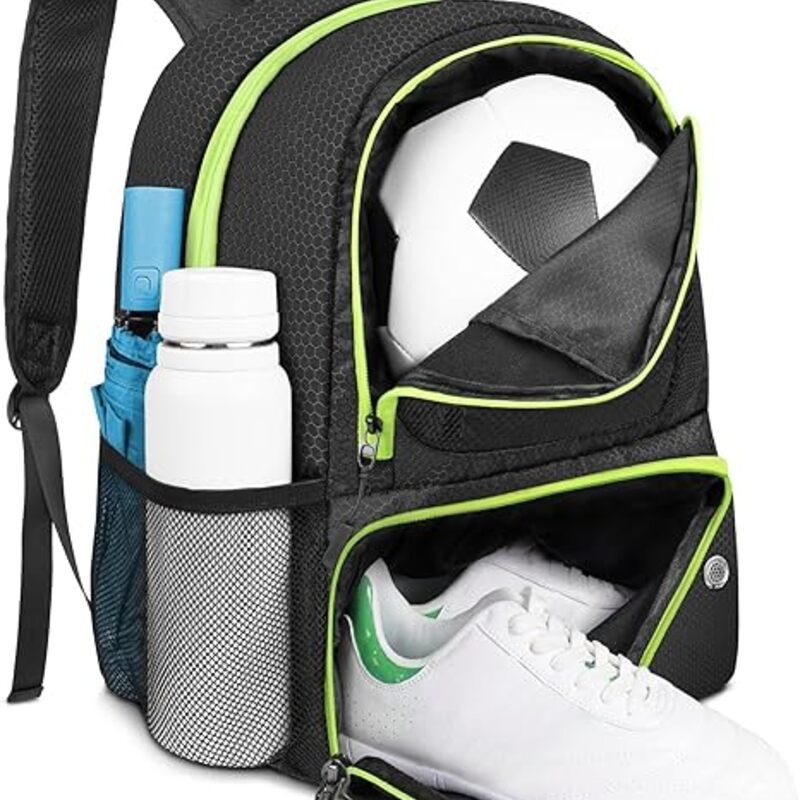 YOREPEK Soccer Backpack,Soccer Bag with Ball Holder, Water
