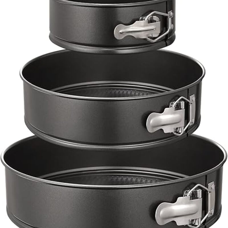 HIWARE Springform Pan Set of 3 Non-stick Leakproof Round