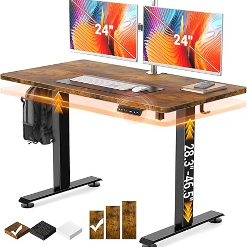 Veken 47.2" Standing Desk, Adjustable Height Office Desk