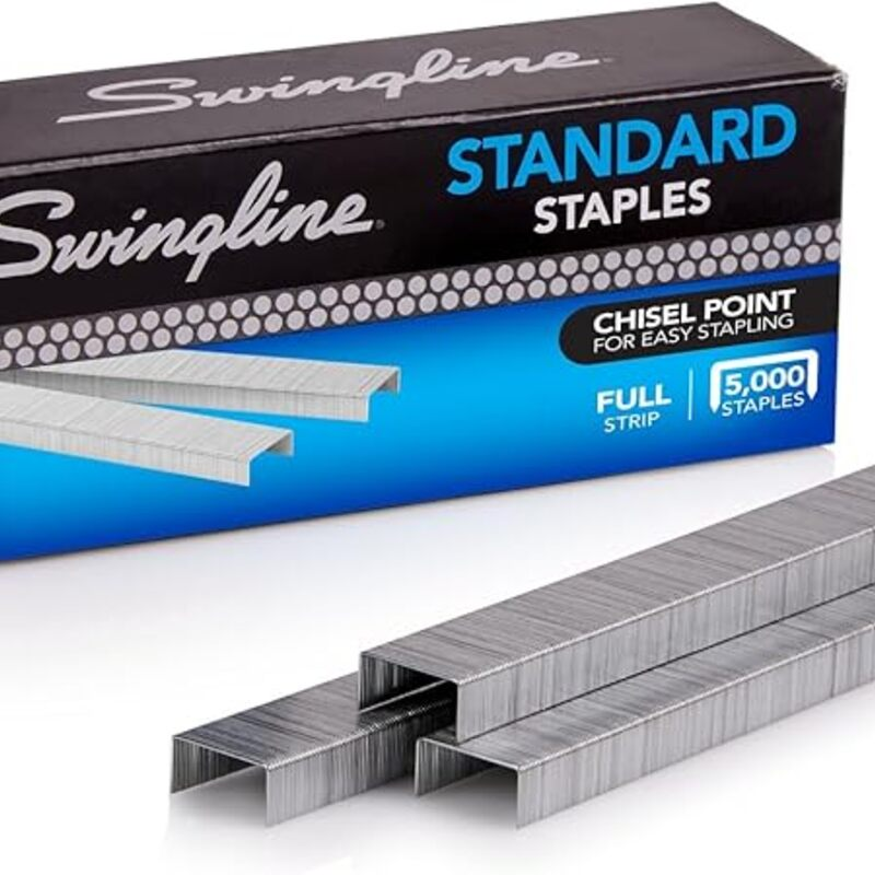 Swingline® Standard Staples, 1/4", Full Strip, Box of 5,000