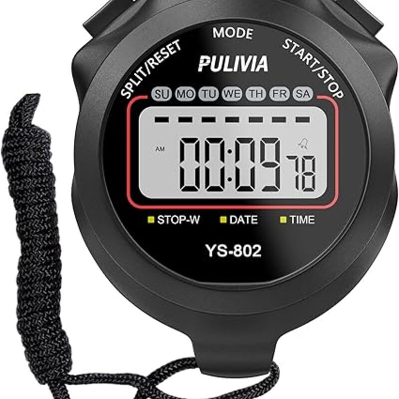 Stopwatch Timer Lap Split Digital Stopwatch with Clock
