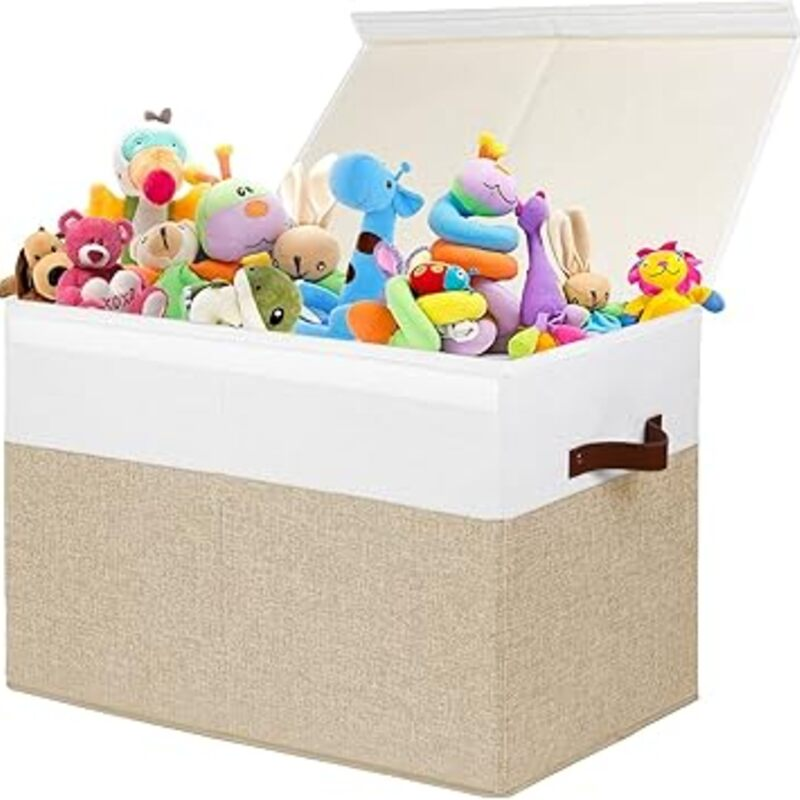 Large Toy Storage Box with Lid, Sturdy Toys Storage Chest