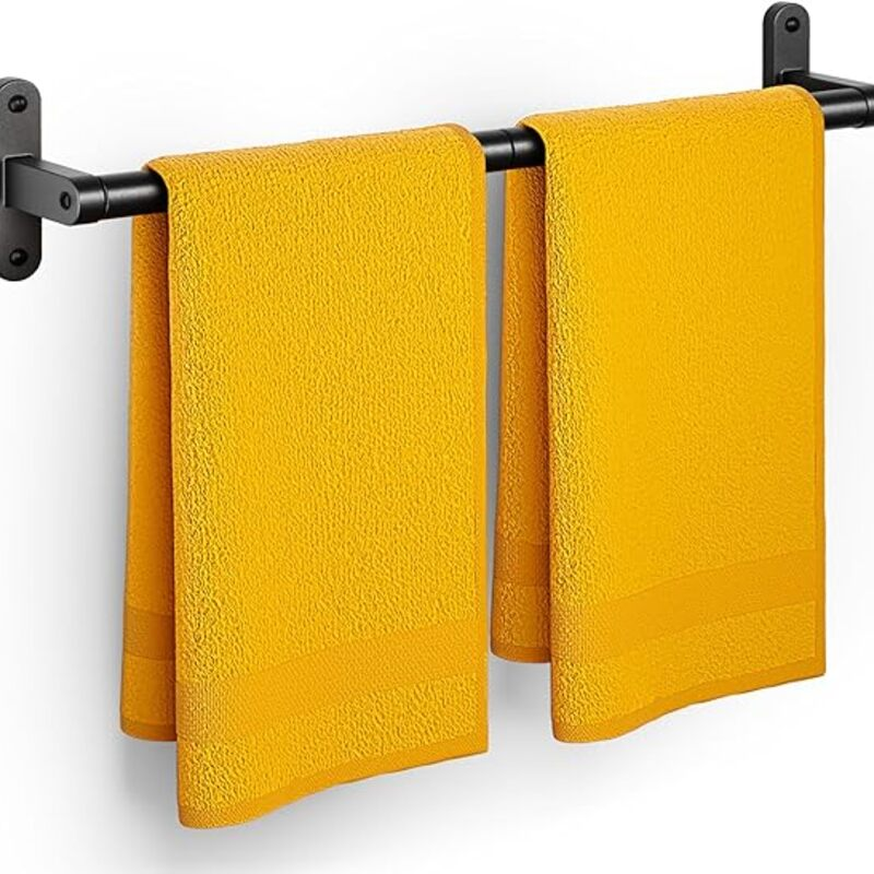 Matte Black Towel Rack for Bathroom - 24" Rustproof Towel