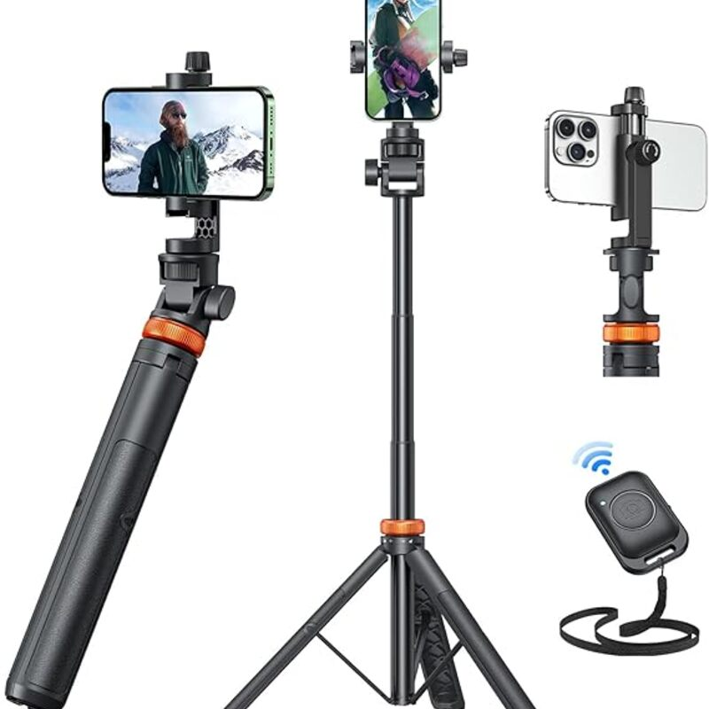EUCOS 62" Phone Tripod, Tripod for iPhone & Selfie Stick