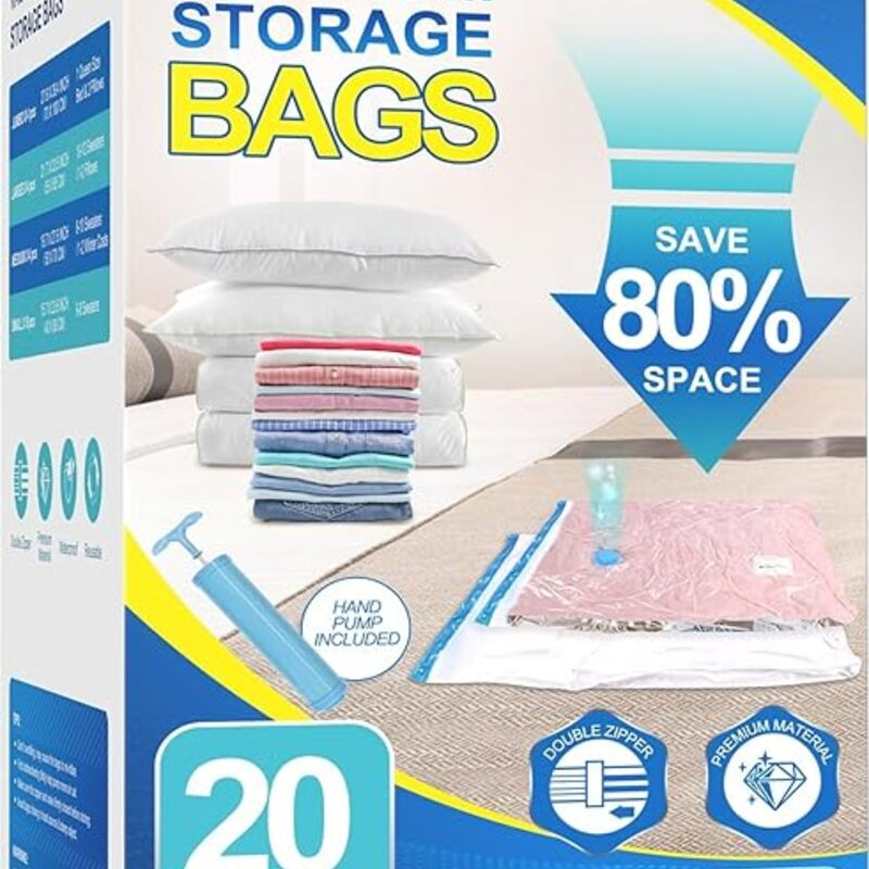 Vacuum Storage Bags with Hand Pump, Plastic Packaging