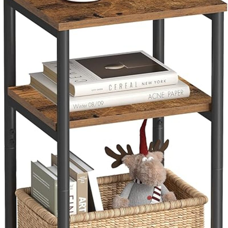 VASAGLE Side Table, Small End Table, Tall Nightstand