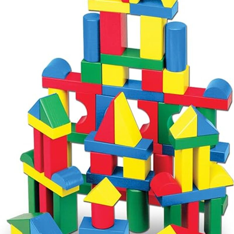 Melissa & Doug Wooden Building Blocks, 100-Piece Set