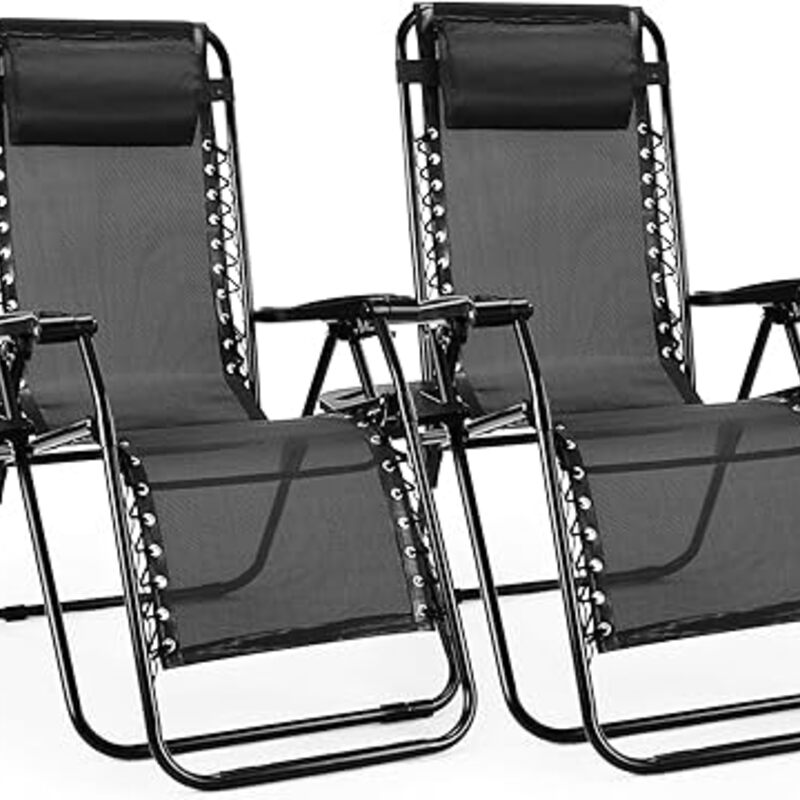 Sweetcrispy Zero Gravity Chairs, Set of 2 Portable